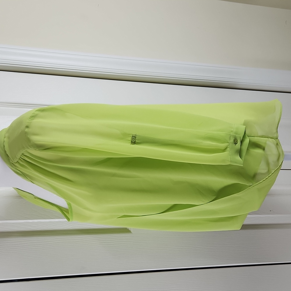 Vibrant Green Sheer Top NWT Size S Alison Sheri - Picture 3 of 11
